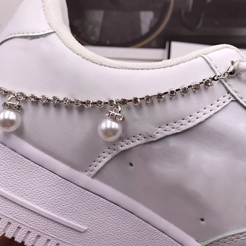 

2021 Novelly Crystal Rhinestone Fringe Tassel Shoe Jewelry Chain Accessories Anklet Chains for Women Men Sneaker Decorations