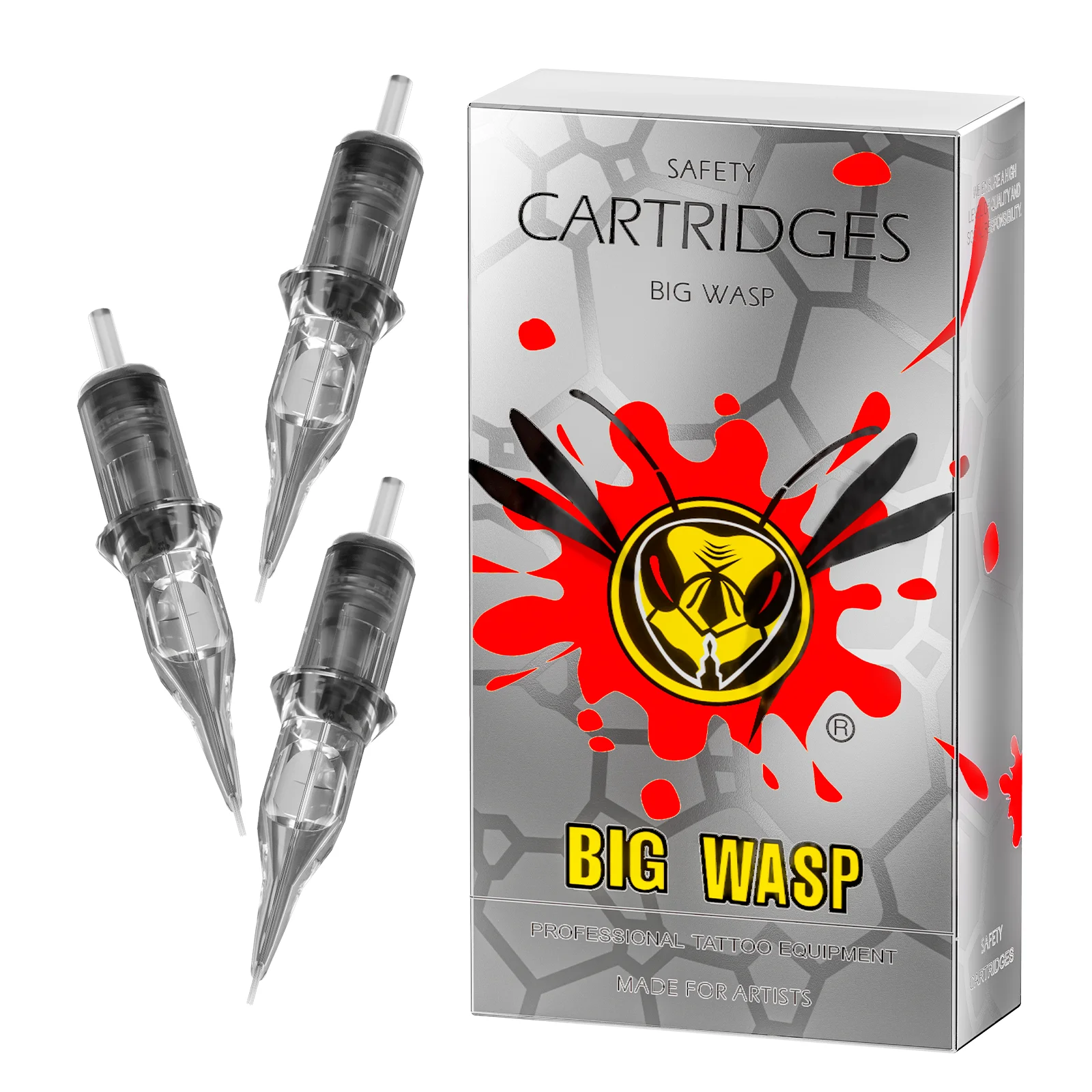 BIGWASP RS серый профессиональный картридж для татуировки игла 20 шт./кор. одноразовые