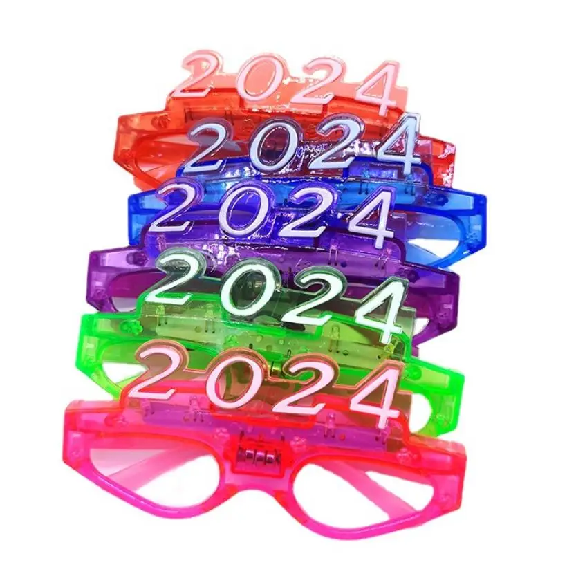 

Party Decor LED Light gift 2024 Toy Glasses Glowing Flashing Eyeglasses Rave Glow Shutter Shades Eyewear New Year Kids Adults