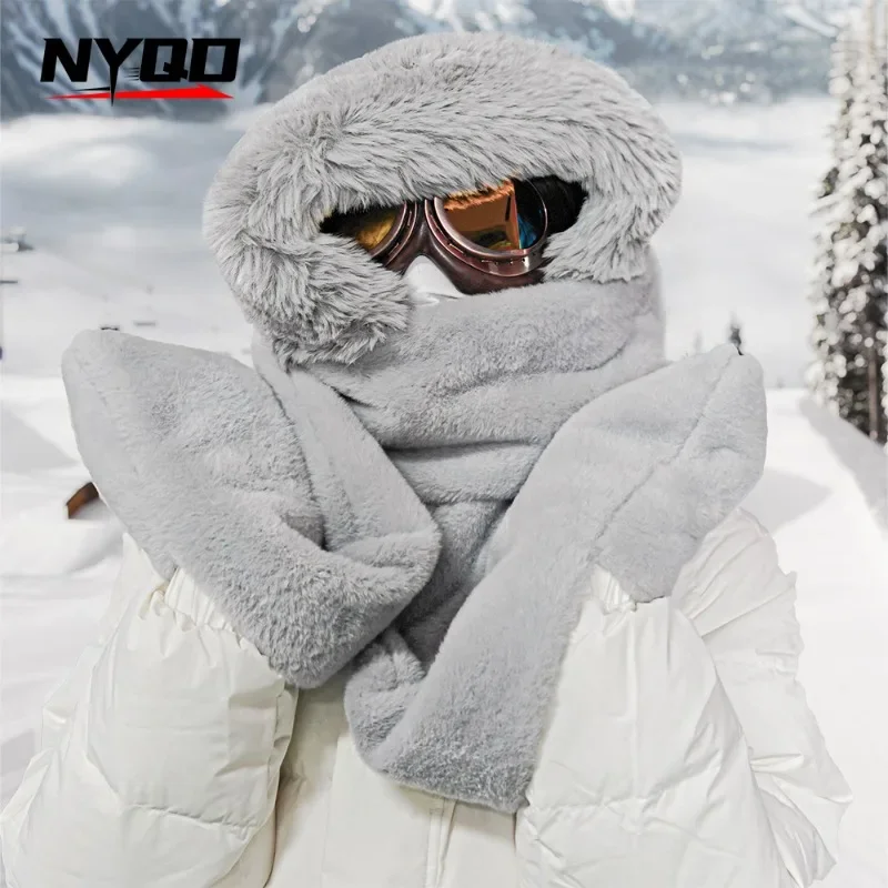 Шарф зимняя шапка корейская версия милые и универсальные зимние цельные теплые