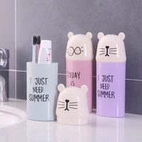 cartoon toothpaste toothbrush cover cup bear toothbrush holder for travel camping bathroom tumbler bathroom accessories