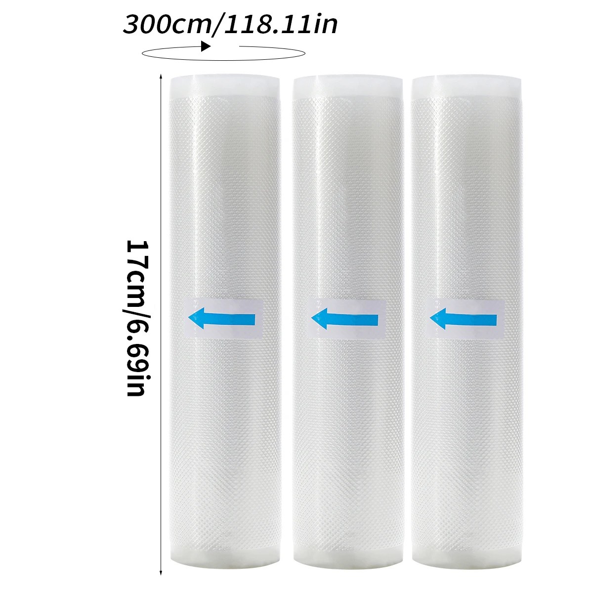 

3 Упаковки Вакуумных Пакетов Для Хранения Продуктов 3 М, Рулон, Без BPA, Семислойные, С Экструдированным Блестящим Декором