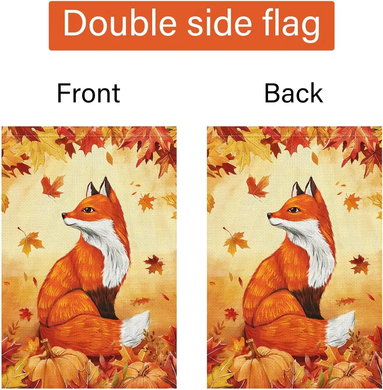 Осенний садовый флаг Луизы Маэлиса с кленовой лисой двухсторонний 12x18 дюймов
