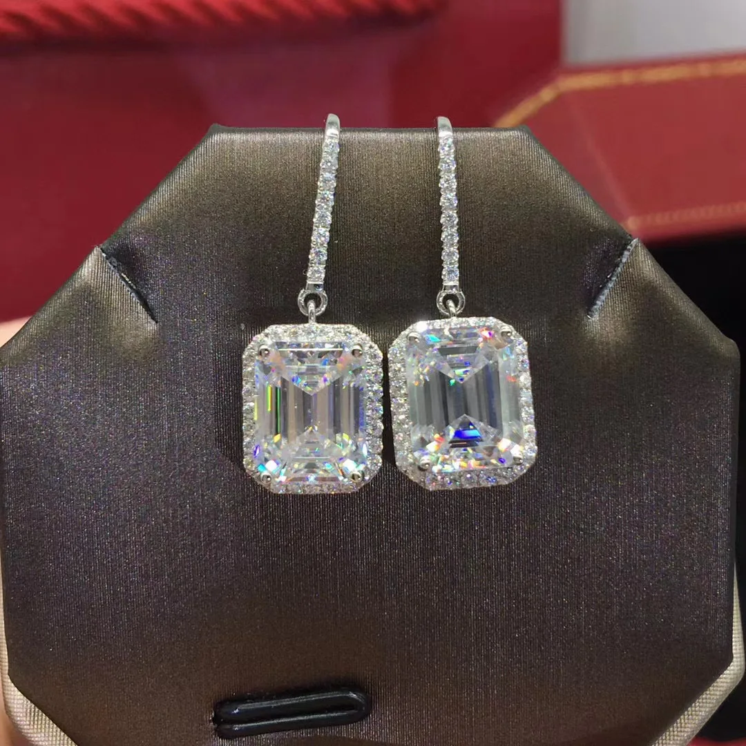 

Solid S925 Sterling Silver .51 Carat Diamond Jewelry Earrings for Women Fine De Silver 925 Jewelry Garnet Drop Earring Orecchini