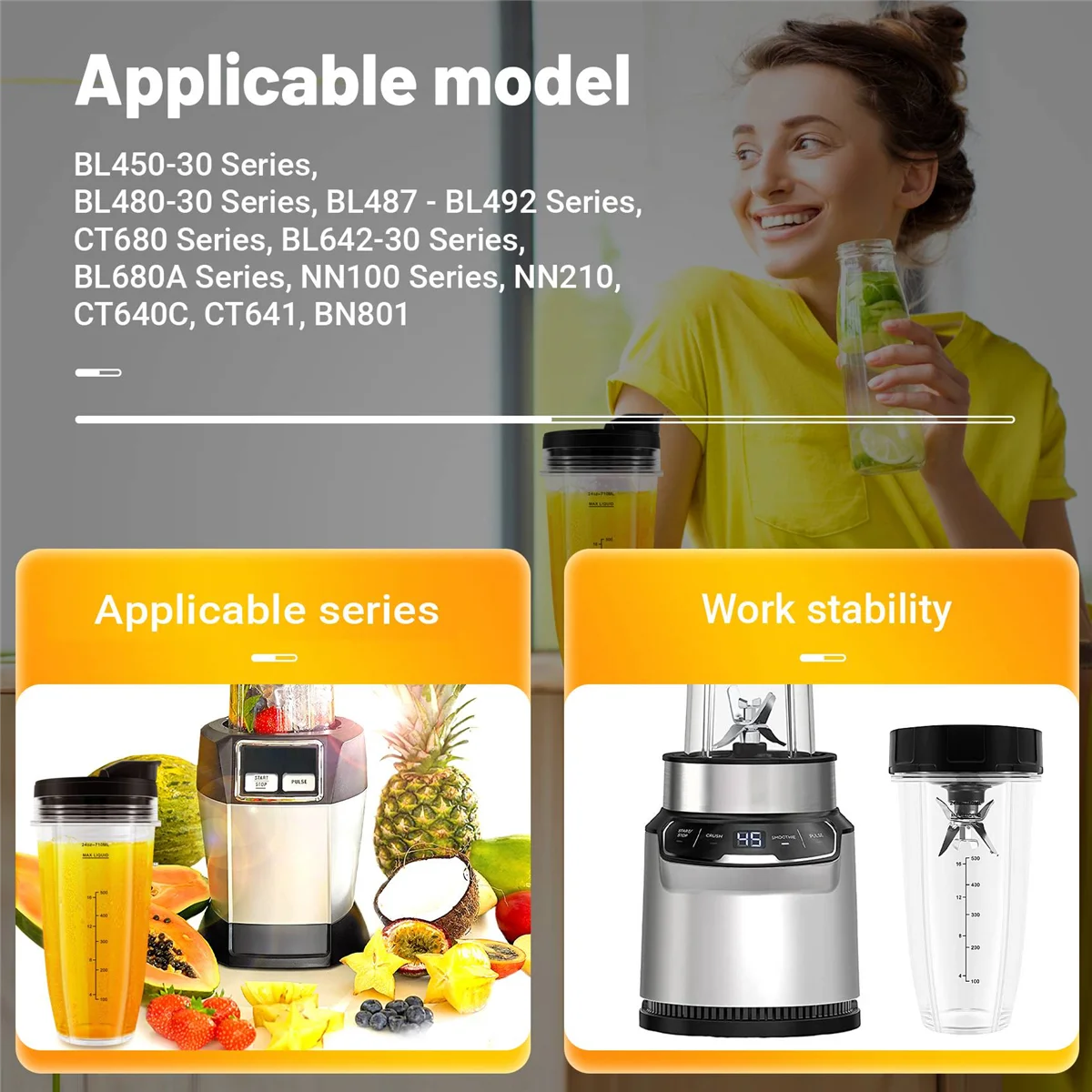 Запасные части блендера для ниндзя чашки на 2 24 унции с крышками лезвие