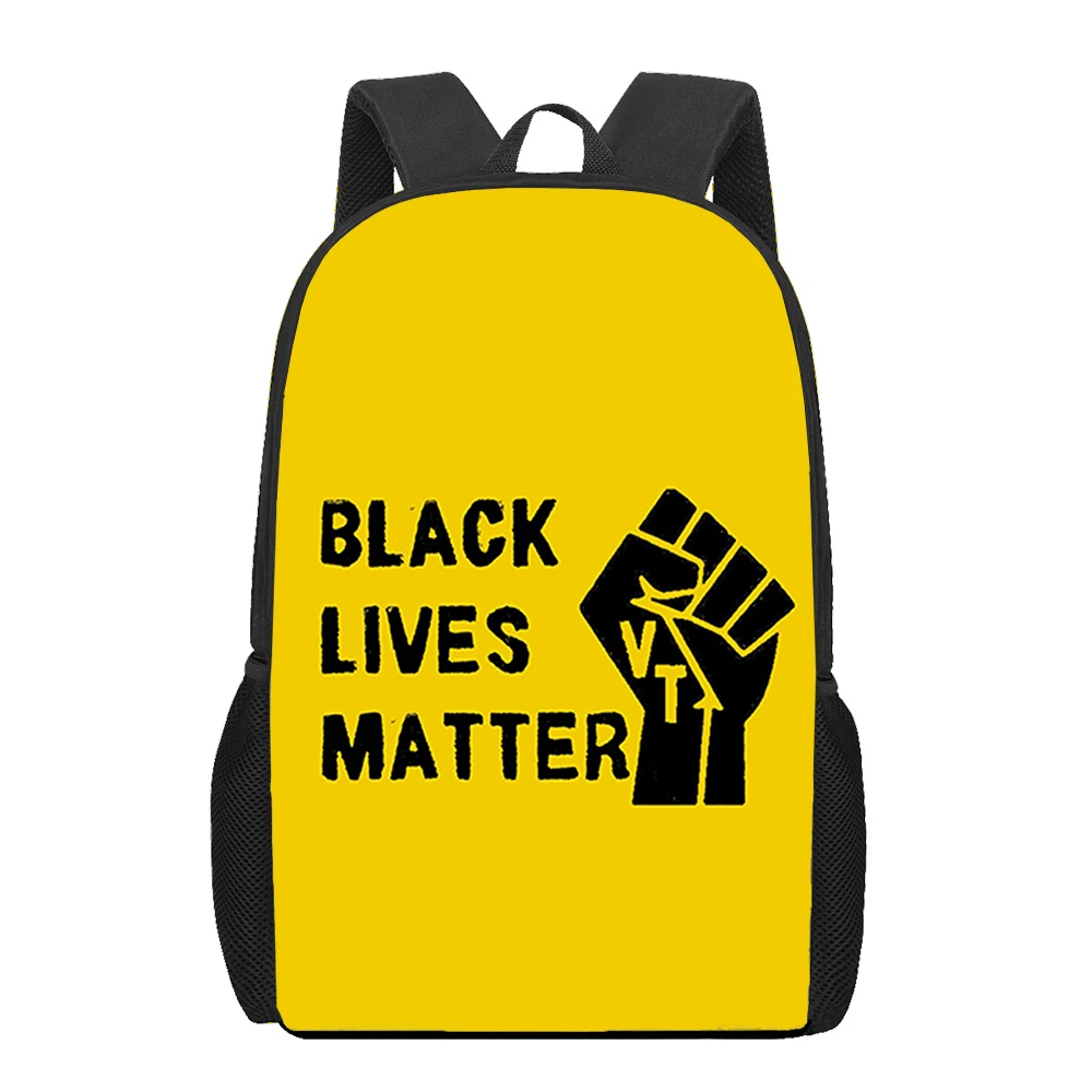 

BLM Black matter fashion 3D Printed Book Bag Men 16 Inch Backpack For Teen Boys Kindergarten Bagpack Children Mochila