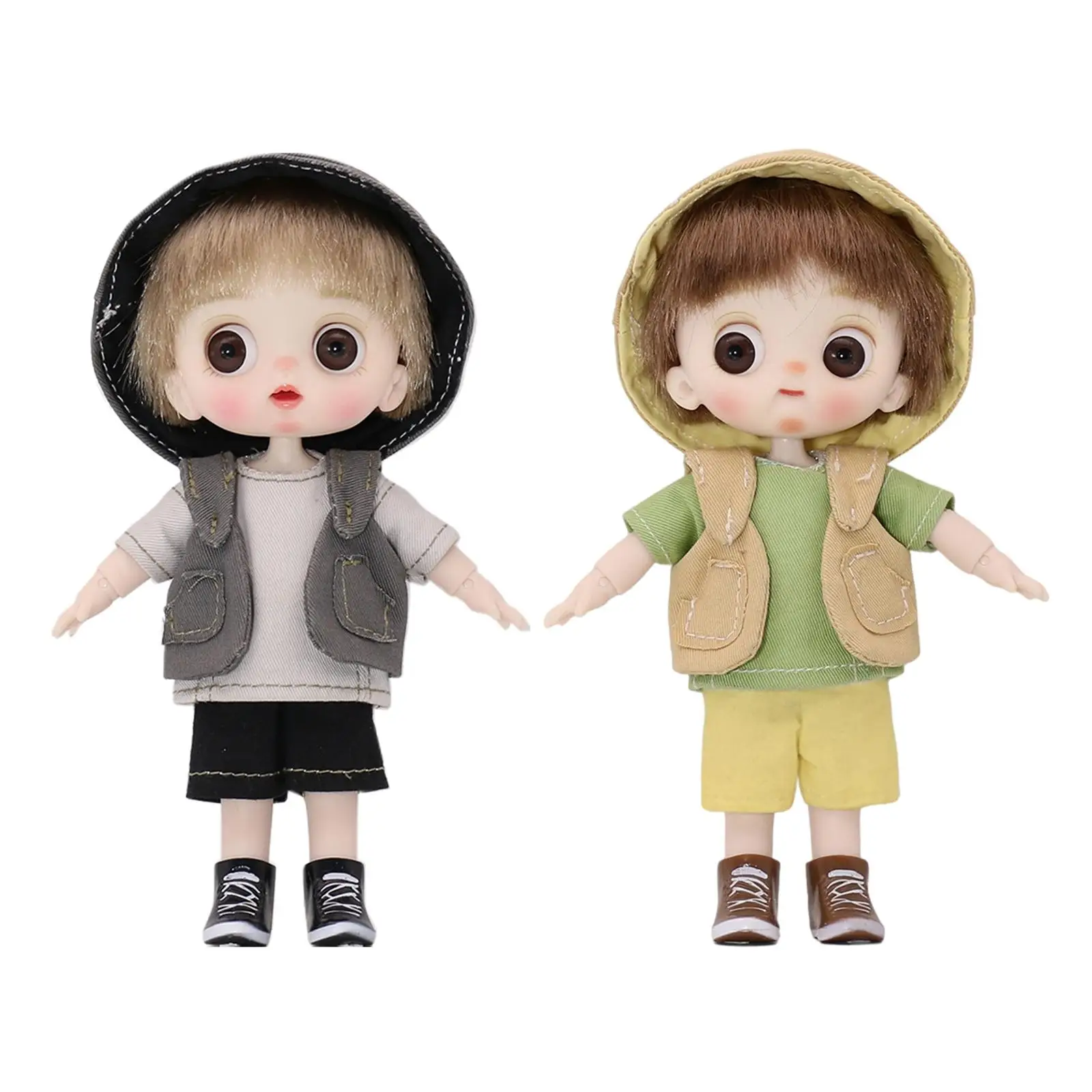 

Flexible Movement BJD Doll, Boy 5.5 in DIY Toys Kids Pretend 12 Movable Joints Ball Jointed Doll for Gift Parties Birthday