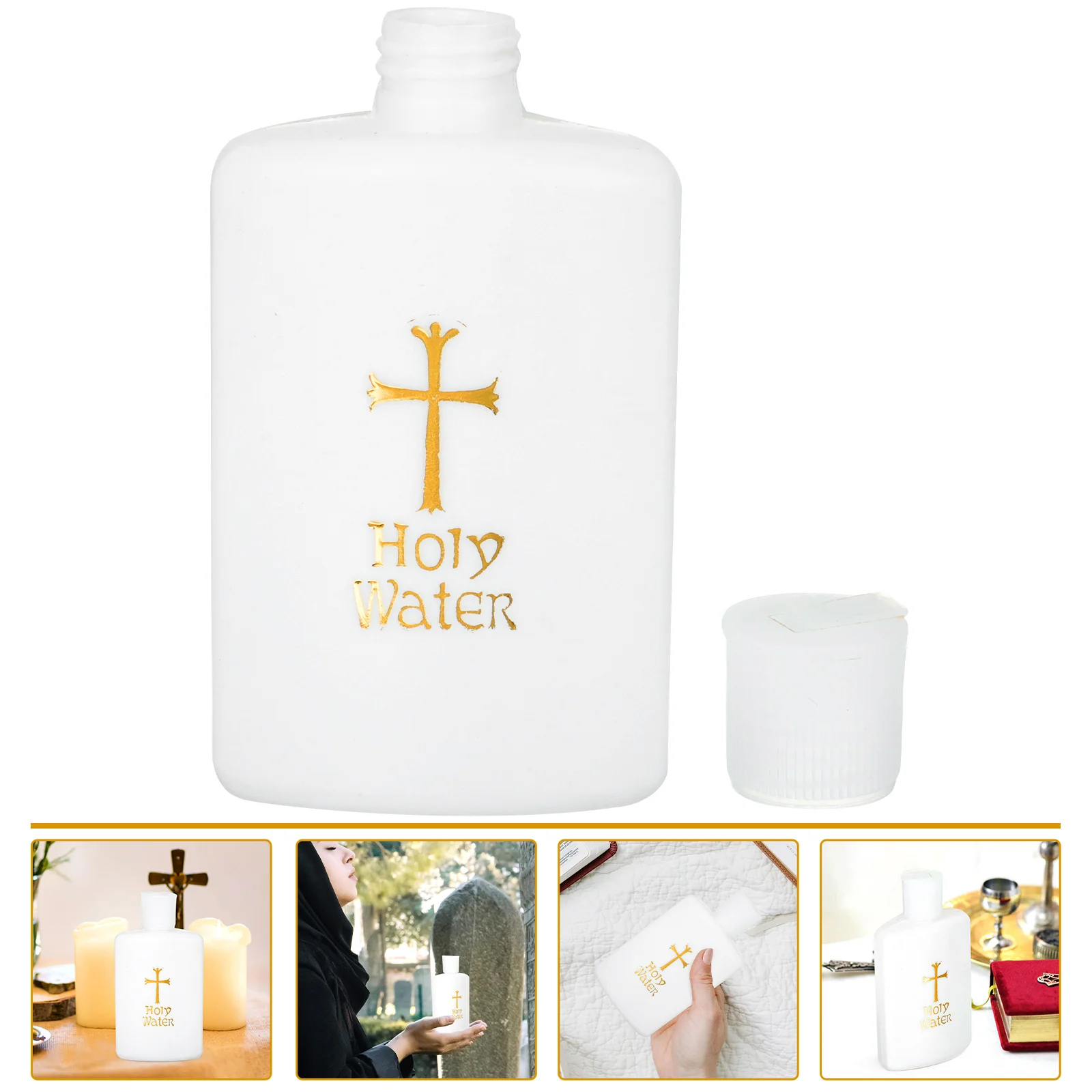 

Water Bottles Bottle Holy Container Baptism Wedding Cross Christian Easter Religiousparty Refillable Decorative Gold Potion