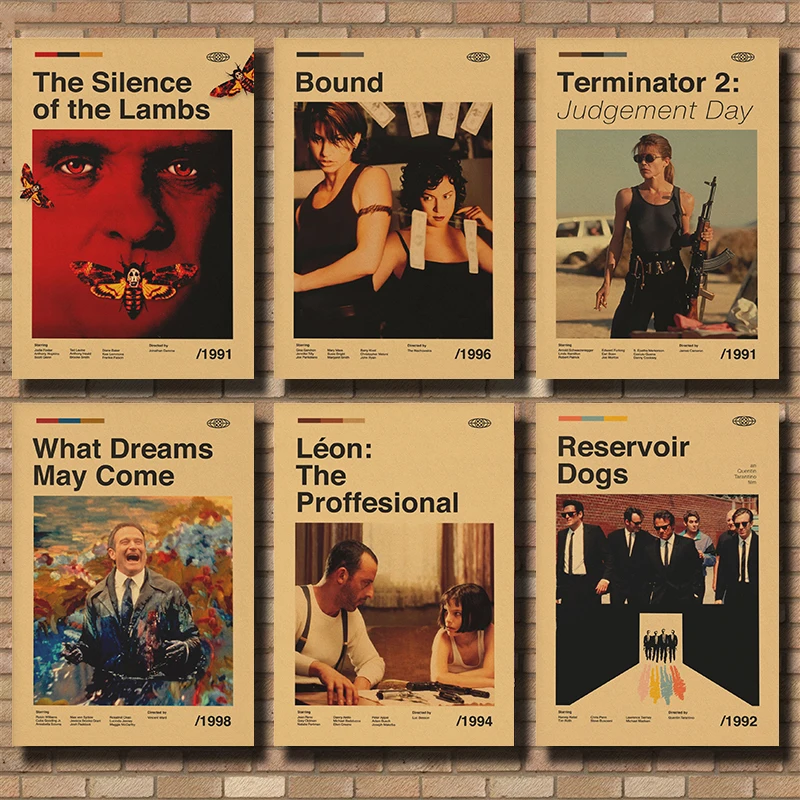 Купите три получите четыре классических постеры с фильмами крафт-бумага принты