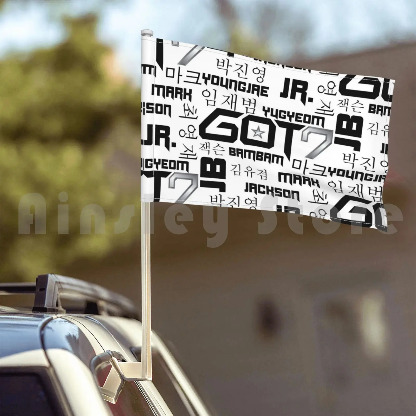 Украшение для улицы Got7 флаг автомобиля Kpop корейский поп бэмлам Джексон Jr Mark Youngjae