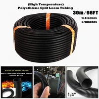 14 38 98ft protective tube tubing black color sleeve tube split wire for all kinds of wiring applications accessories