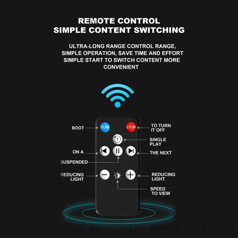 Скидка 3d голограмма проектор вентилятор Wifi рекламный дисплей логотип светодиодный знак голографическая лампа проигрыватель 3d голографическая пр...