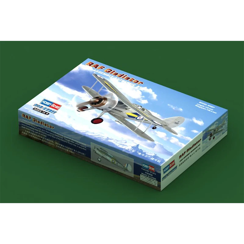 Фото Коллекционная пластиковая сборная модель самолета Hobbyboss 80289 1/72 ScaleI Raf Gladiator Fighter, набор для сборки №1
