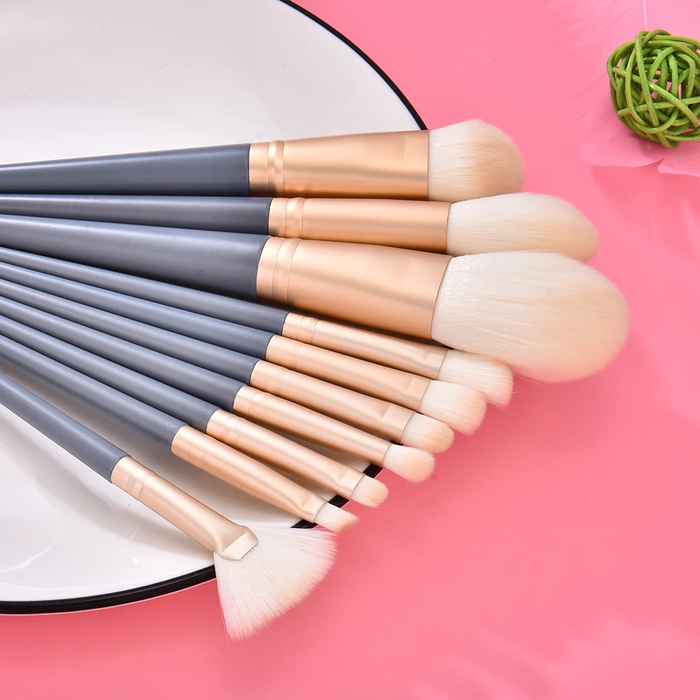 

10 Pcs/Set Beginner Makeup Brush Sets Blush Loose Powder Eyeshadow Foundation Brush Professional Beauty Cosmetic Tools