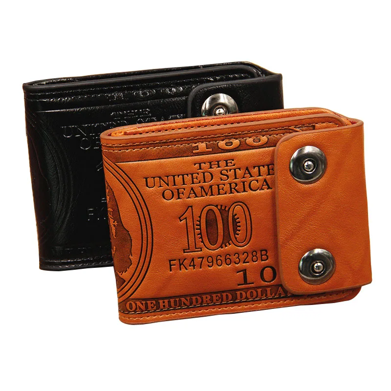 

Кошелек мужской кожаный, тонкий бумажник, складной держатель для кредитных карт и мелочей, деловой клатч