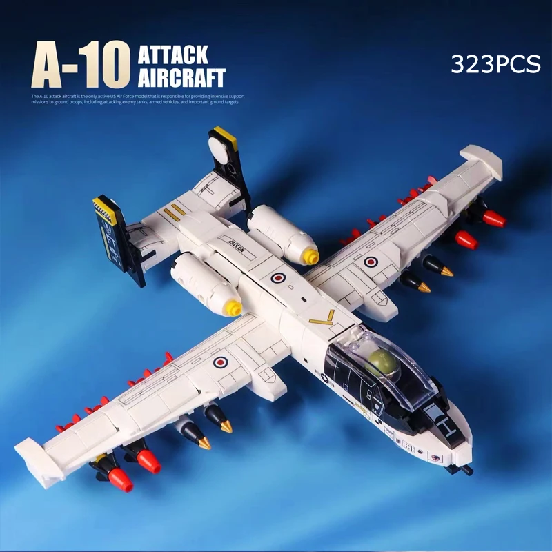 

Military A10 Attack Fighter Building Block Air Force Plane Model Bricks Set WW2 Weapon Soldier Toys For Kid Birthday Gift