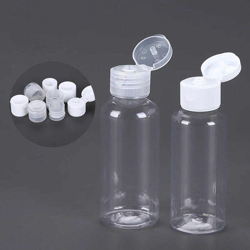 

5Pcs/lot Clear Plastic Empty Bottles Travel Container Bottles With Flip Cap Small Bottles For Liquids Shampoo Lotion Conditioner