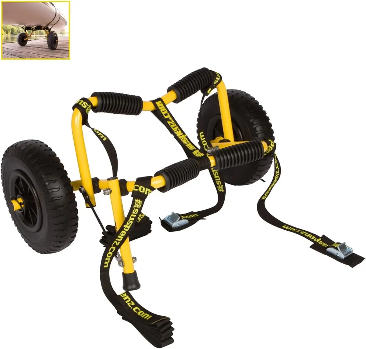 

Kayak Carrier Cart, SK Trailer Cart with Airless Wheels and Straps, Yellow, (22-1166)