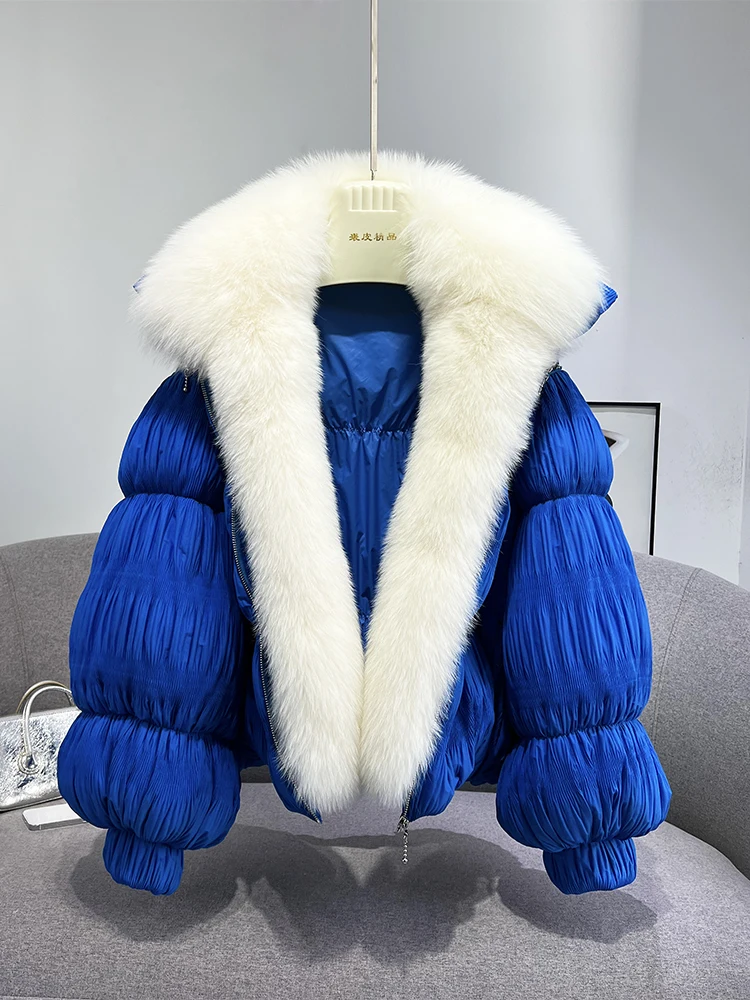 

ZDFURS*2022 New Mid-Length Fox Fur Collar Detachable Young Fur Coat Women's Parka Goose down down Jacket Coat