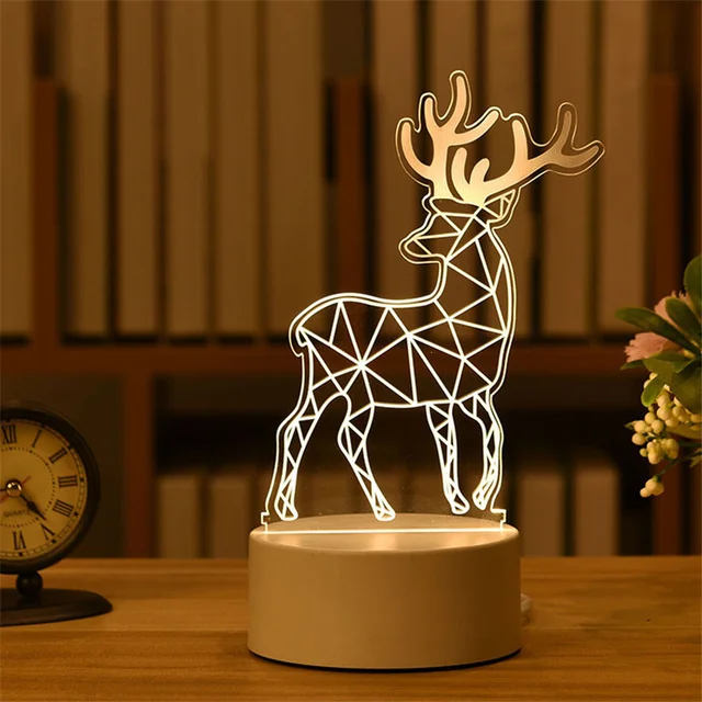 Children's night light 3D toy Christmas goods lighting projector printing bedroom decoration | Дом и сад