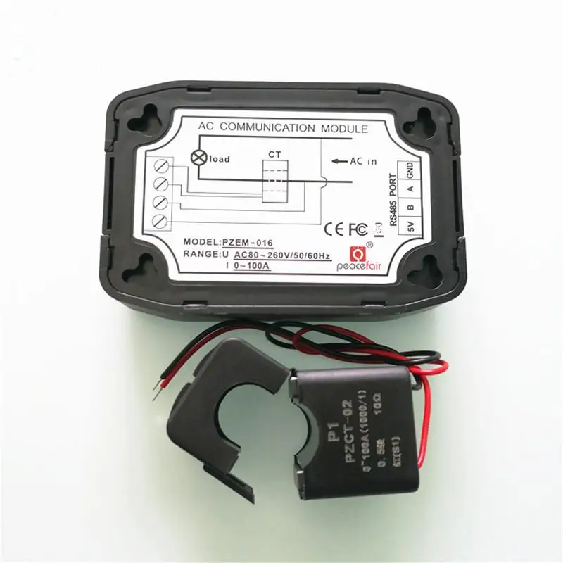 

AC Power Meter Energy Meter 220V 100A RS485 Modbus Electricity Kwh Meter for Homekit PZEM-016 with Split CT