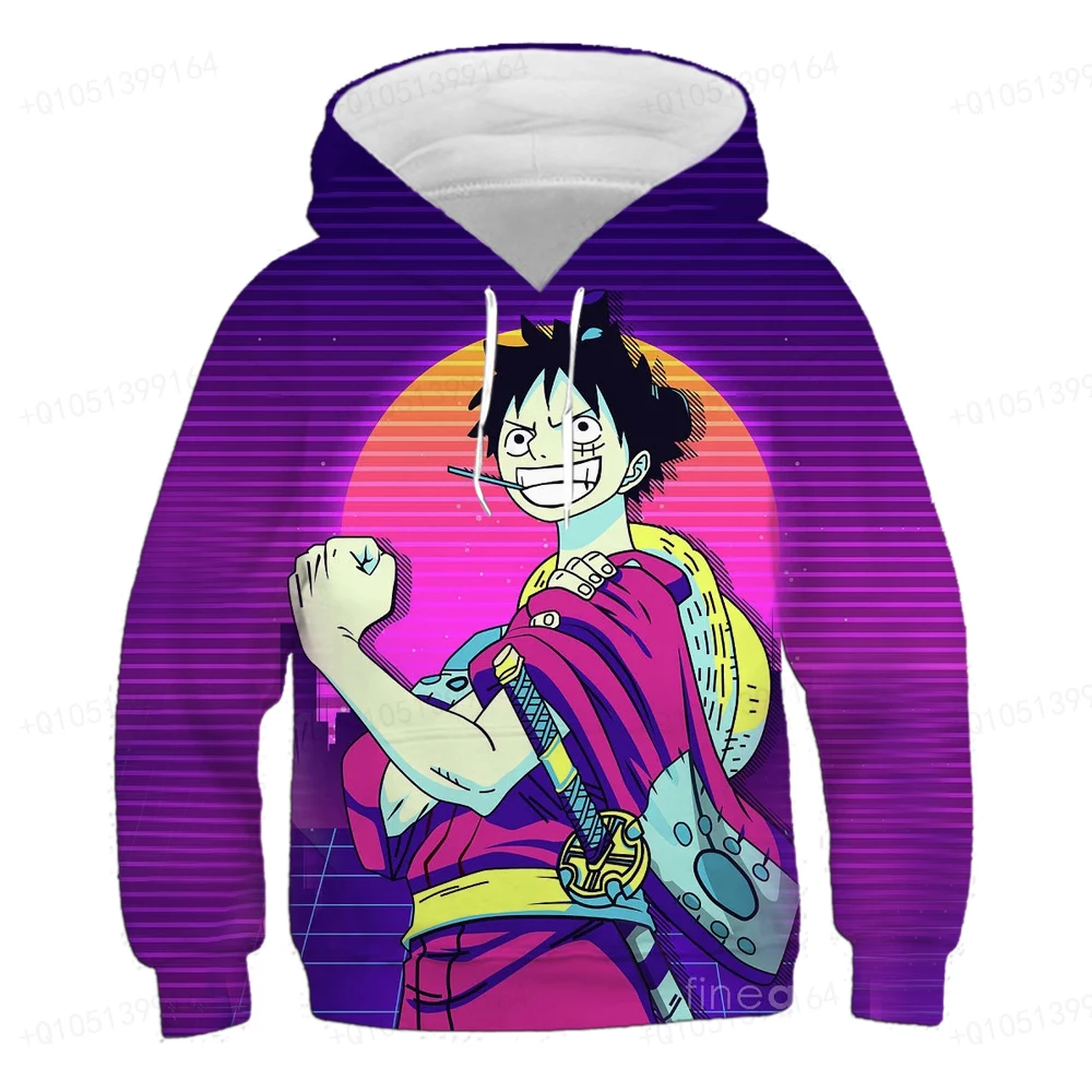 

Толстовка Luffy для подростков, Детская толстовка с 3D рисунком пиратского короля для мальчиков на осень, подарок на день рождения, Детская кур...