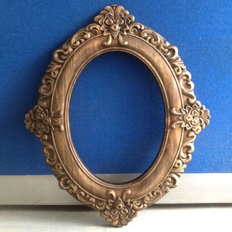 

Selfie Vanity Golden Decorative Mirror Custom Oval Decorative Mirror Vintage Crafts Frame Spiegel Bedroom Decoration YX50DM