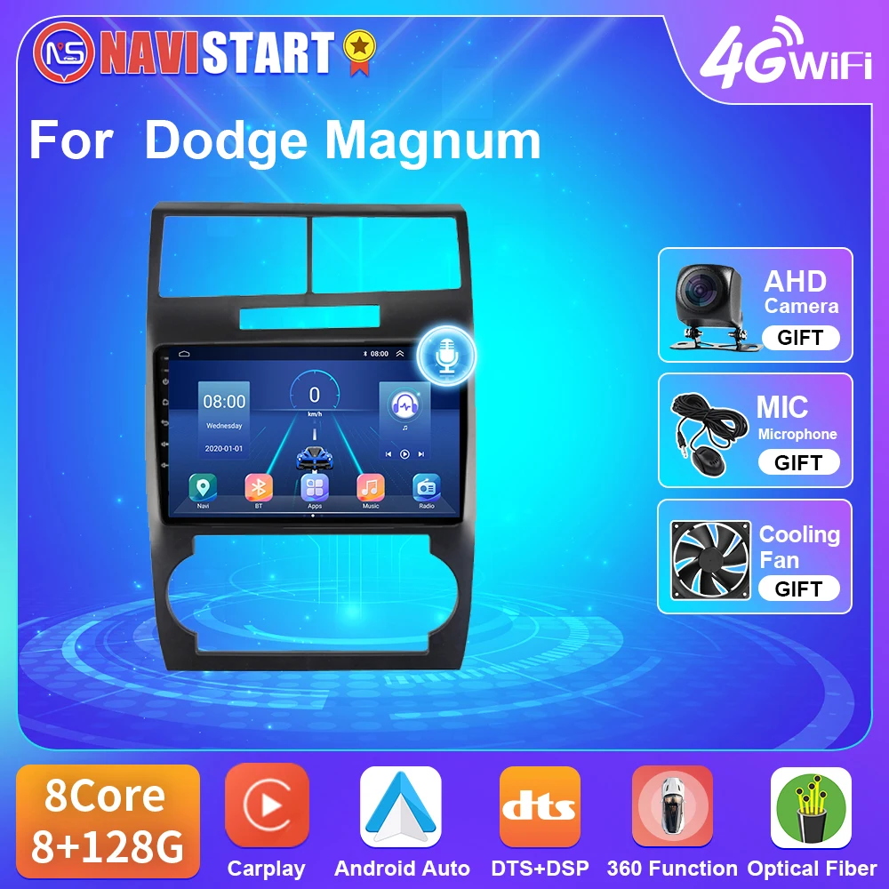 

NAVISTAR T5 Android 10 For Dodge Charger Magnum 2005-2007 Car Radio 4G WIFI Video Player DSP Carplay GPS Navigation DVD 2 Din