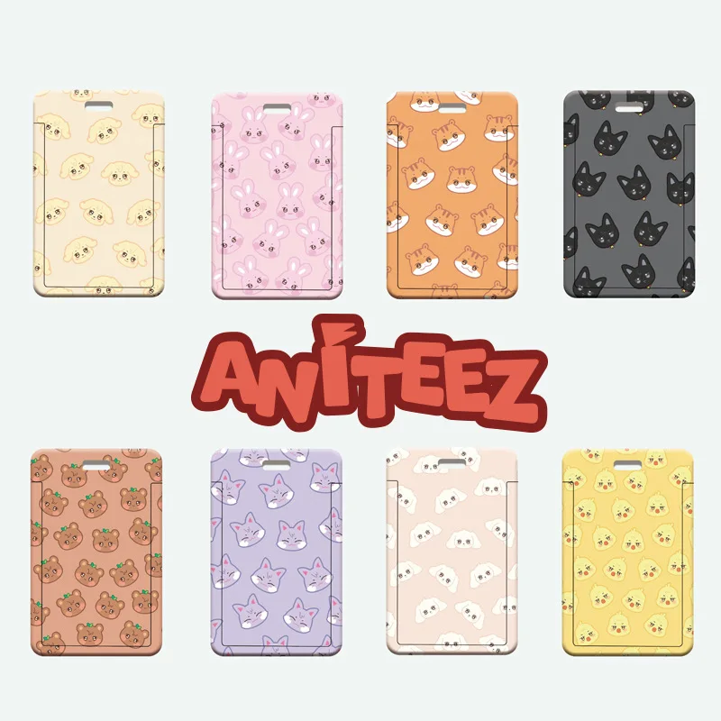 Kpop New ANITEEZ Card Holder Keychain Ateez Hongjoong Seonghwa Yunho Yeosang San Mingi Wooyoung Jongho Student ID Set Key Chain