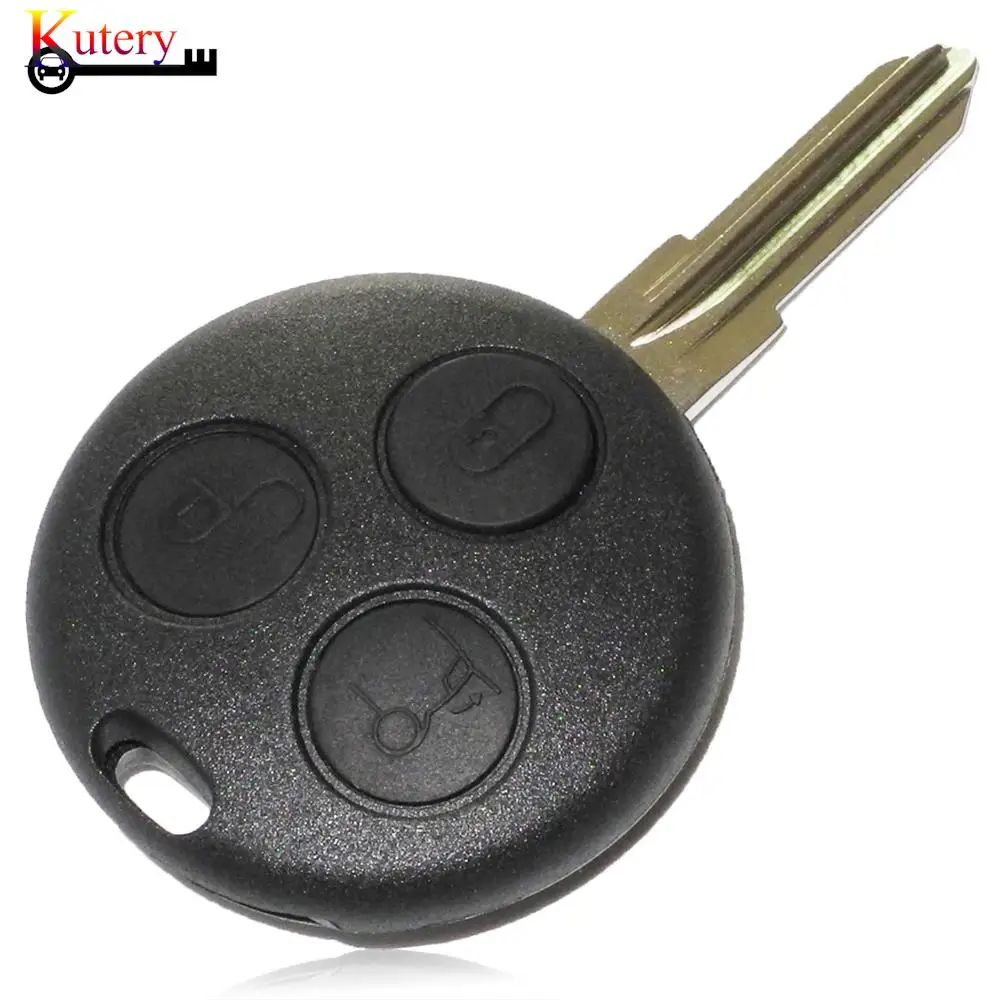 

jingyuqin Remote Smart Car Key Case For Mercedes Benz Fortwo 3Buttons Replacement Key Shell Cover Fob