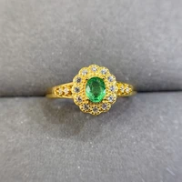 natural emerald ring 925 sterling silver fine jewelry gift women fashion new