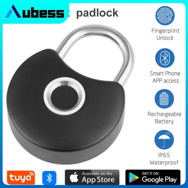 

Waterproof Tuya Security Protection Wifi Fingerprint Padlock Smart Home Tuya Smart Padlock Electronic Lock Usb Rechargeable