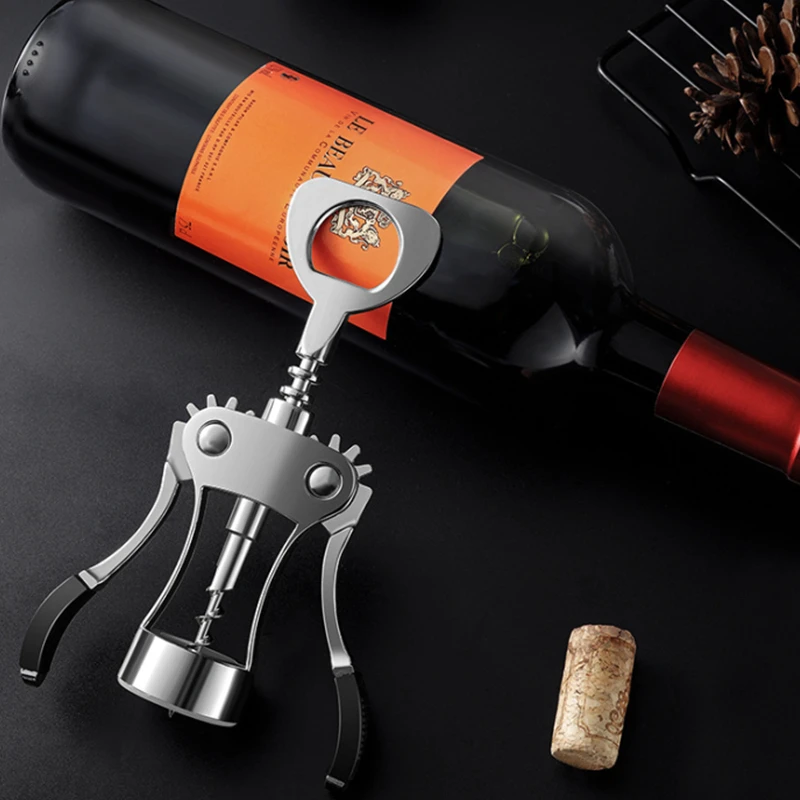 

Portable Wine Opener Zinc Alloy Red Wine Opener Wing Type Metal Sommeliers Corkscrew Bottle Openers Corkscrews Wine Cork Remover