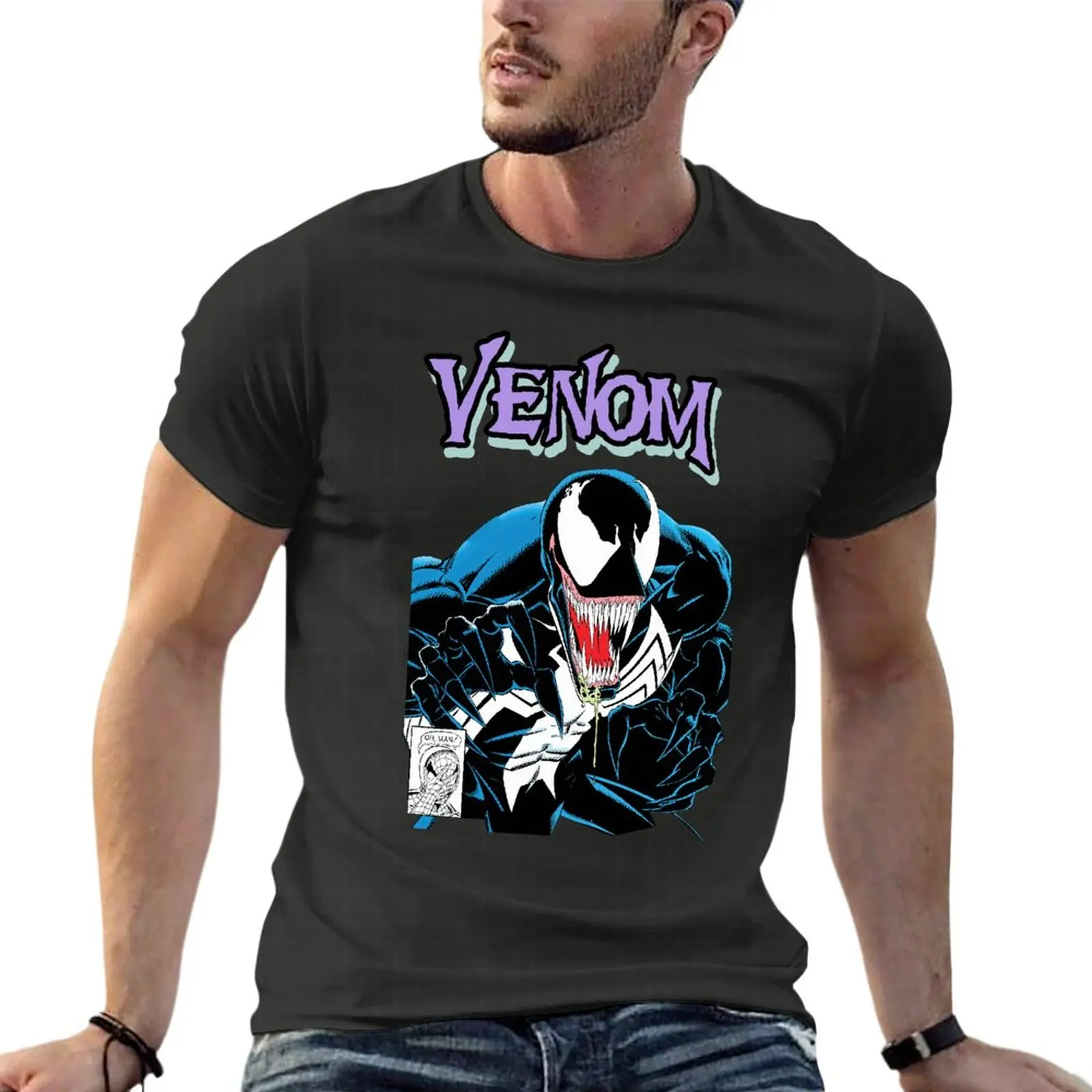 

Venom Anime Manga Oversize T-Shirts Harajuku Men Clothing Short Sleeve Streetwear Plus Size Top Tee