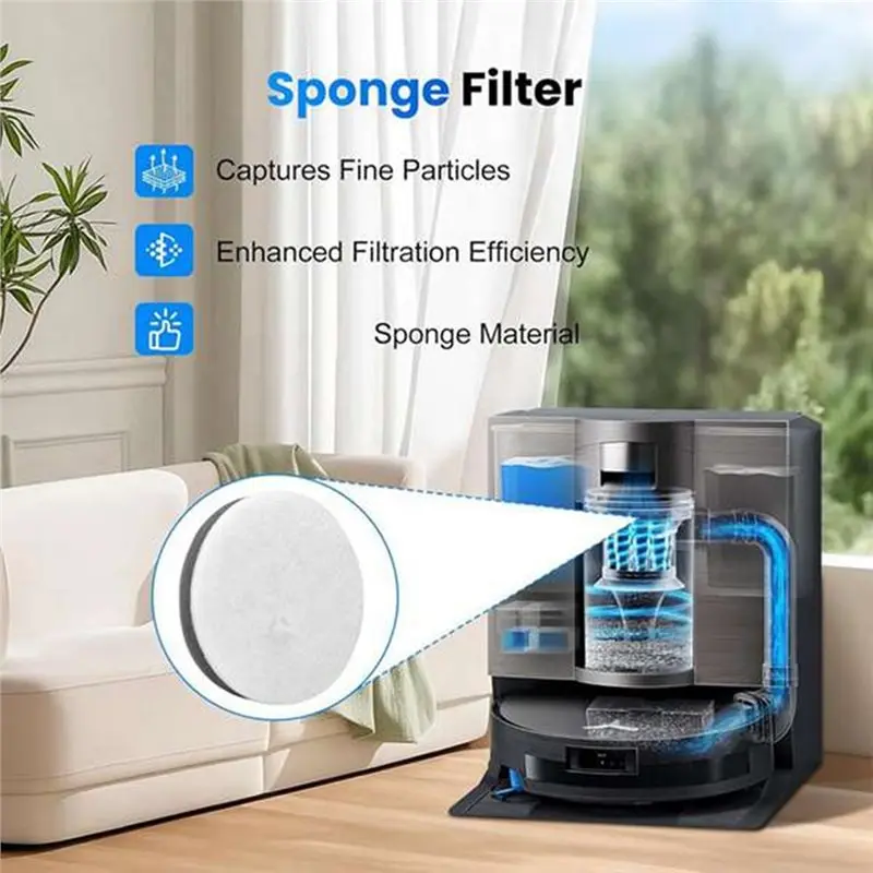 Фото Запасные части ABLD для робота-пылесоса Ecovacs Deebot X11 Omnicyclone - основная и боковые щетки, ролик, насадка для влажной уборки, фильтр, хлопковые элементы для базовой станции (22 шт.) №4