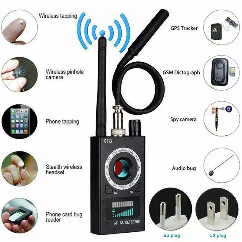 

K18 Detector Multi-function Anti Mini Bug Audio SPY-Camera GSM Finder GPS Signal Lens RF Locator Tracker Detect Wireless Camera
