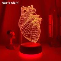 acrylic led night light heart pnl for bedroom decoration color changing nightlight for fans gift room decor qlf coeurs 3d lamps