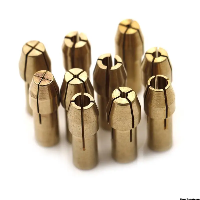

10Pcs Mini Drill Chucks Adapter 0.5mm-3.2mm Dremel Mini Drill Chucks Chuck Adapter Micro Collet Brass For Power Rotary Tool