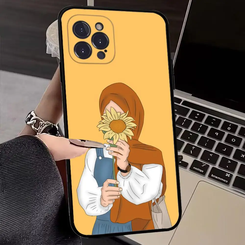Мусульманский арабский хиджаб чехол для телефона iPhone 15 8 7 6 6S Plus X SE 2020 XR XS 14 11 12 13 Mini