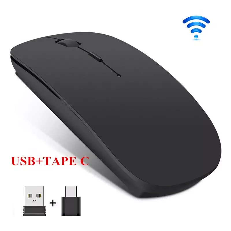 

Mouse Silent PC Mouse Rechargeable Mouse 2.4G USB TAPE-C Optical Mice For Laptop PC Tabelt smart phone