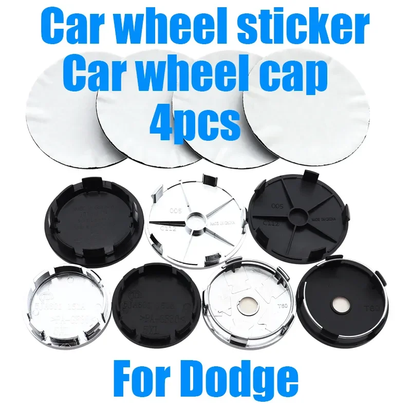 

4pcs 68mm 65mm 60mm 56mm Car Rim Refit Badge Covers for Dodge RAM Logo Emblem Wheel Center Hub Cap Decoration Sticker Accessorie