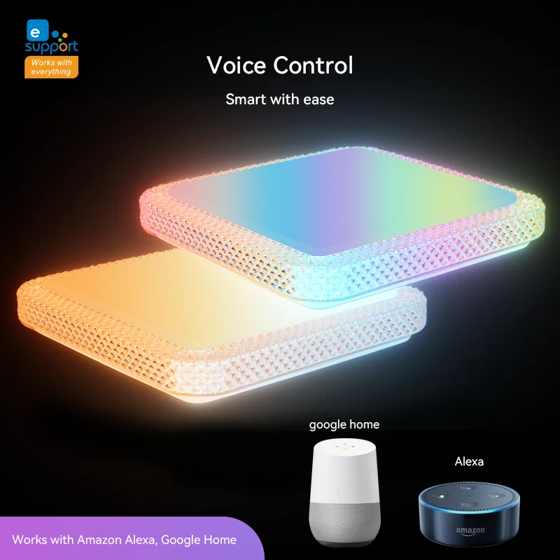 WiFi потолочный светильник синхронизация музыки Alexa Google Home Голосовое управление
