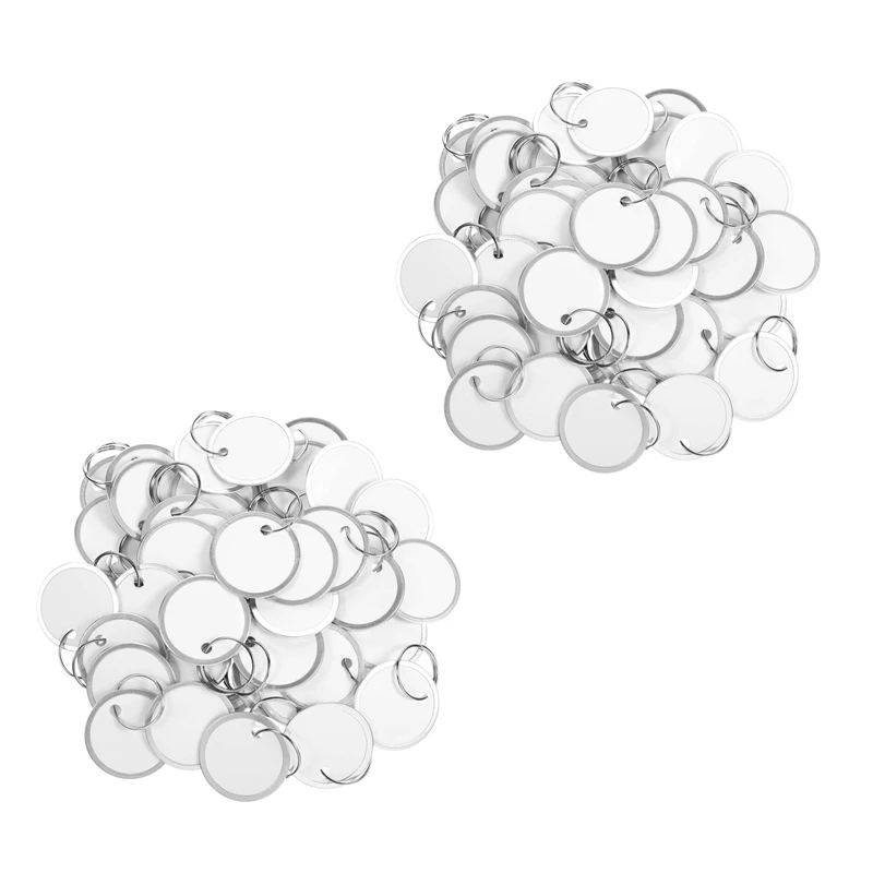 

Metal Rim Tags Key Tags Round Paper Tags with Metal Rings White Label for Car Keys and Door Keys (200)