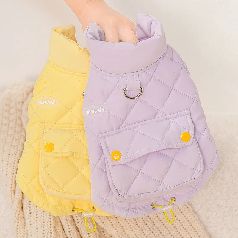 

Thicken Coat Jacket Dog Pet Clothing Cotton Dogs Clothes Cat Warm Cute Autumn Winter Purple Fashion Boy Yorkshire Accessories