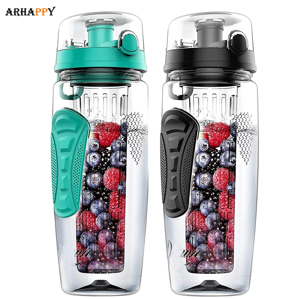 Juice Shaker Sports Lemon Water Bottle Fitness Sport Fruit D