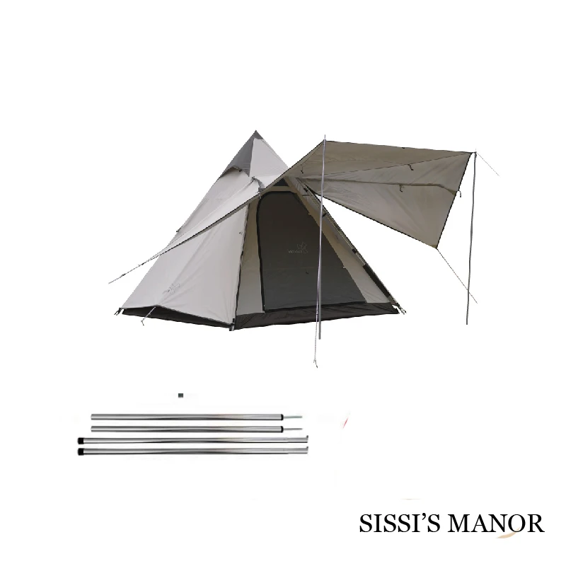 

Vidalido Automatic Aluminum Pole Outdoor Camping Indian Pyramid Tent Sunshade Screen Waterproof Teepee Family Car Yurt Tent