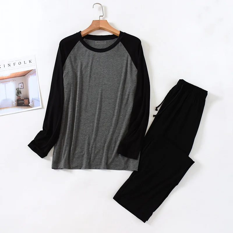 Summer Modal Pajamas Set Sexy Sleepwear For Men White Elastic Full Sleeve Pyjama Women's Cool Fashion O-Neck Home Casual