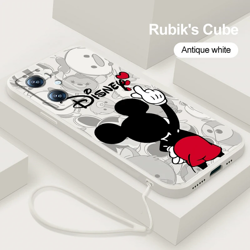 

Anime Mickey Minnie Liquid Rope Phone Case For OPPO GT Master Find X5 X3 Realme 9 8 6 C21Y Pro Lite A53S A5 A9 2020 Cover Capa