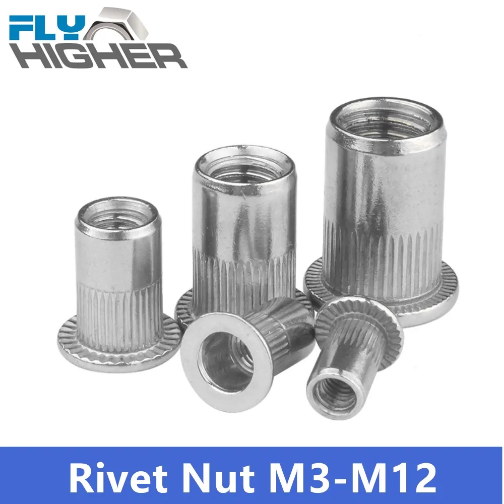 

Flat Head Rivet Nut stainless steel m3 m4 m5 m6 m8 m10 m12 rivnut cap rivet threaded nut