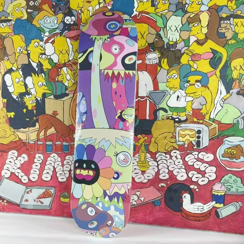 Фото Takashi SKATEBOARD WALL ART Украсьте свои стены с помощью этого уникального TM/KK Flower Skateboard Deck Canvas Art. Перевертите, скучное №5